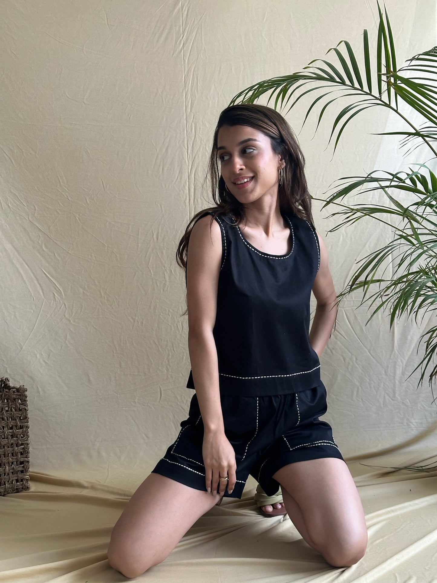 Black Cotton Co-ord Set