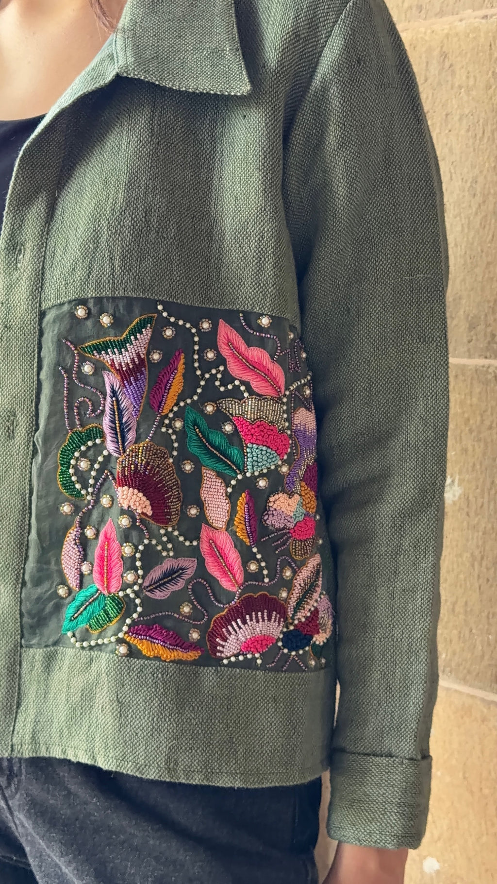 Aranya Beadwork Hemp Jacket