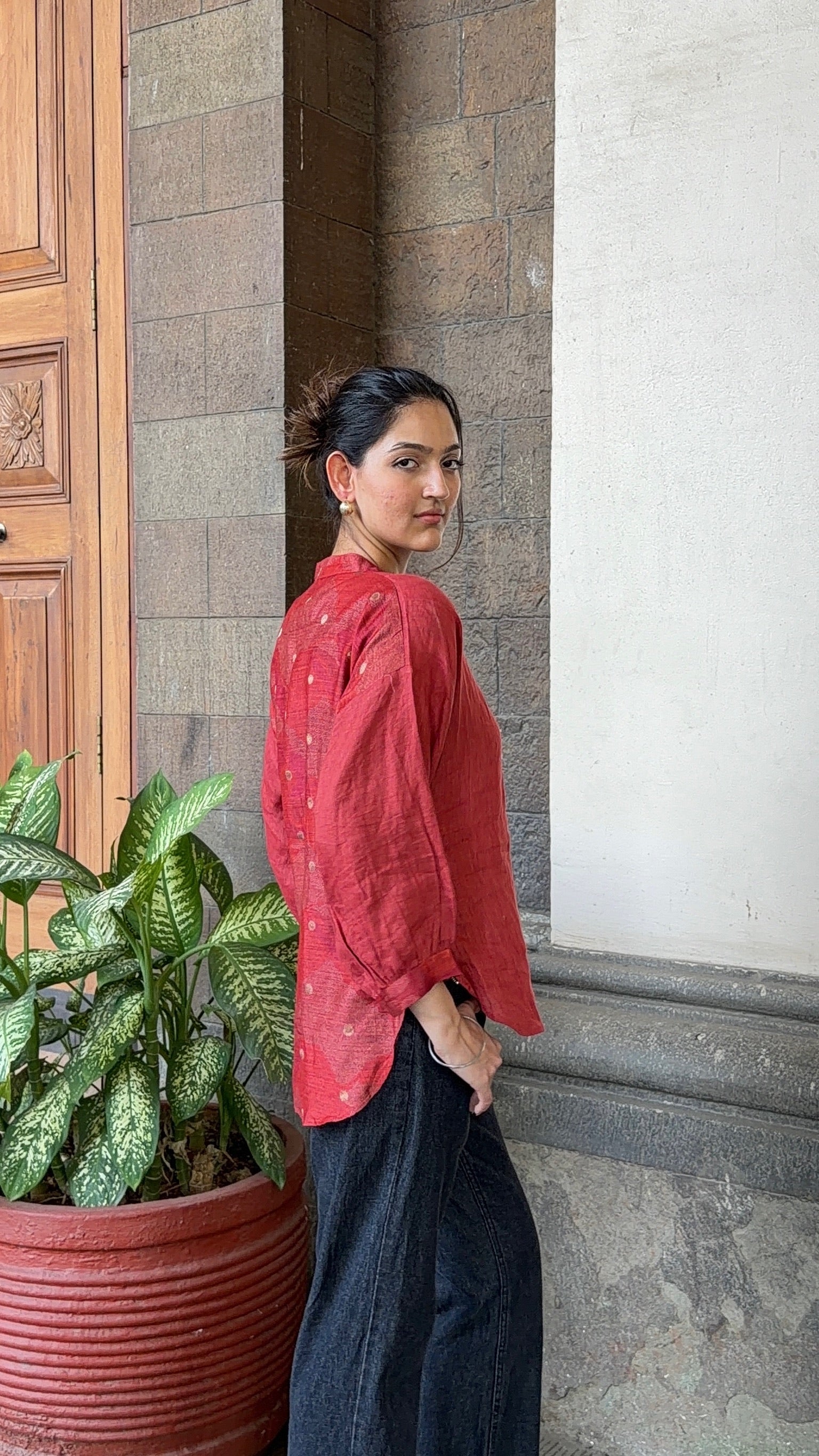 Crimson Loom Shirt