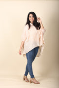Linen Embroidered Oversized Top