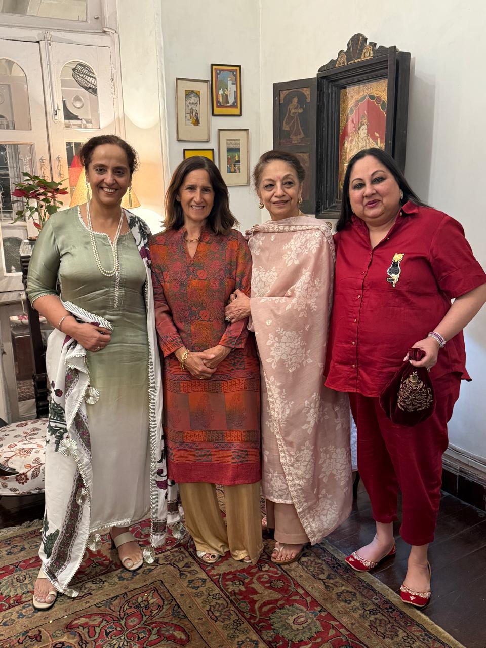 Anita Puri ji ( Red shirt and pant Co-ord with sequence patch)