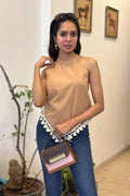 Shell Back Bow Tie Top