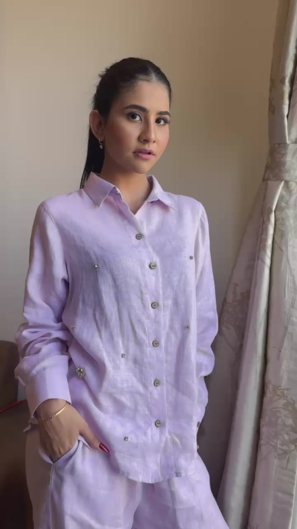 Light Purple Linen Co-ord Set