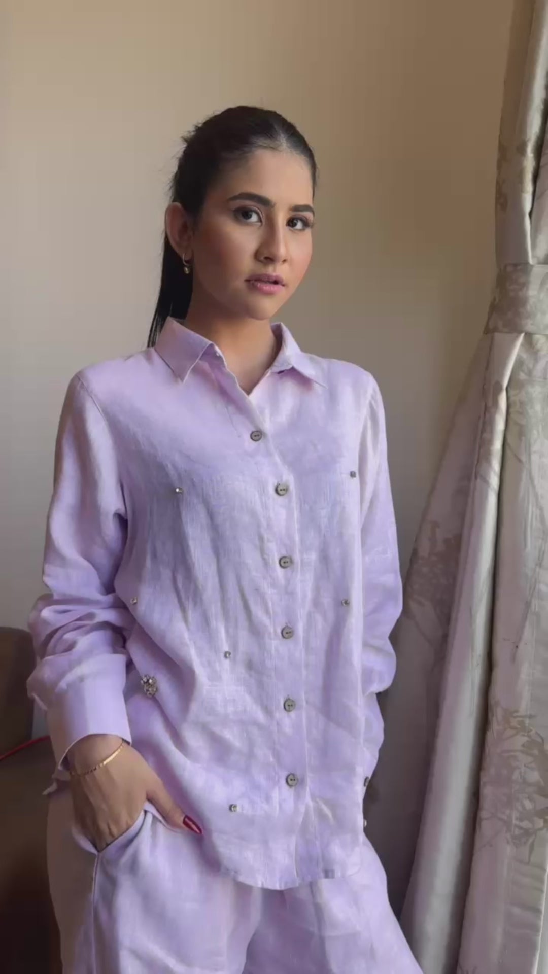 Light Purple Linen Co-ord Set