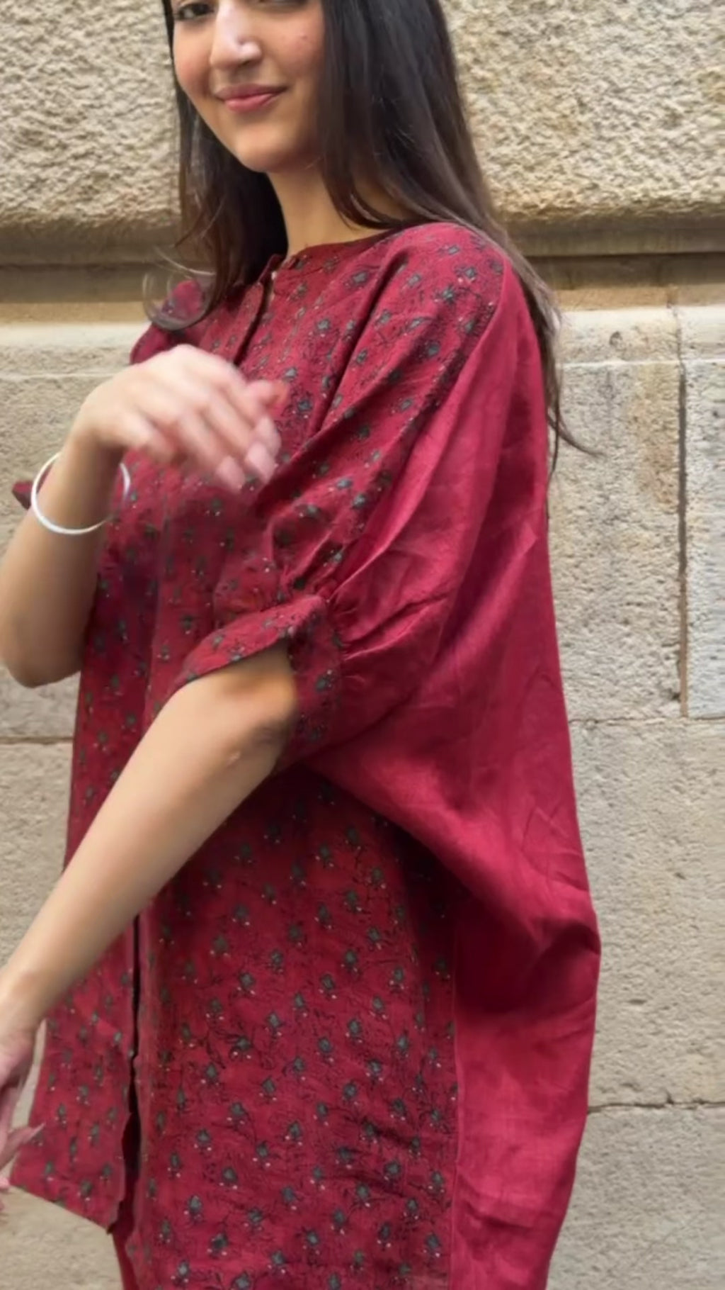 Maroon Rangrez Linen Coord